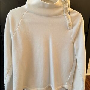 J.Crew Wide button-collar tunic sweatshirt in cloudspun fleece Size Small